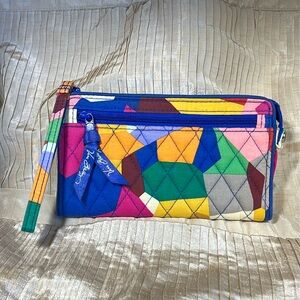 Vera Bradley Clutch with Wristlet Band - Pop Art Design